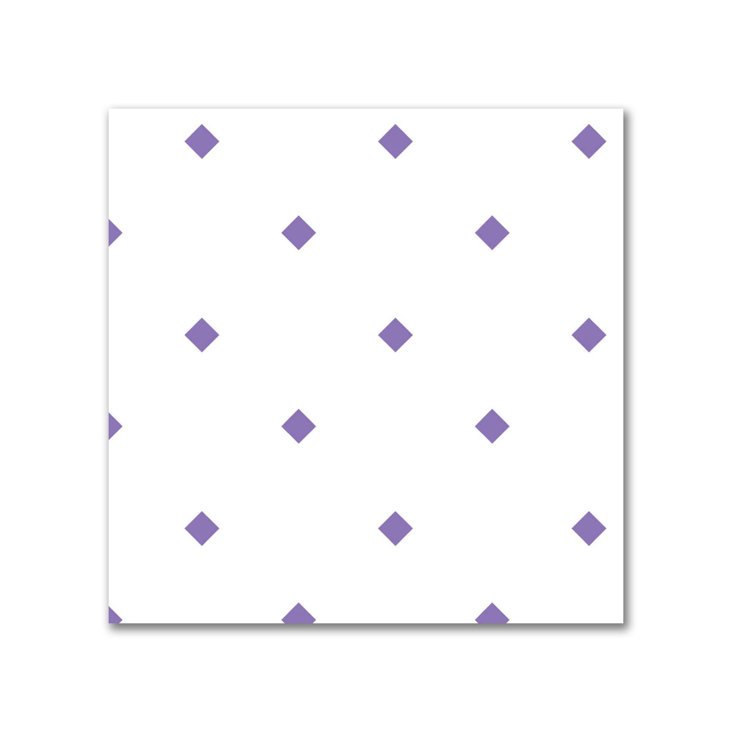 Off-White Cotton Sateen Fabric with Purple Diamonds, FACS-1350-101