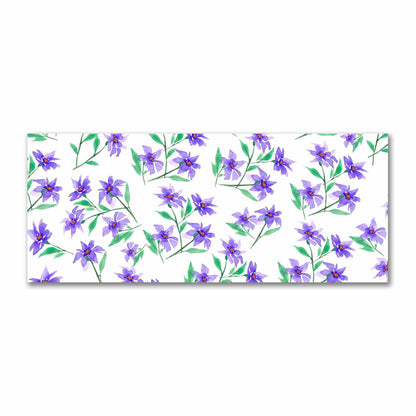 Cotton Sateen Fabric with Hand-painted Purple Watercolor Floral Print, FACS-1354