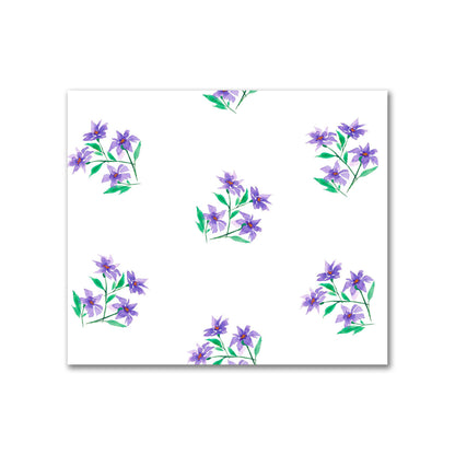 Cotton Sateen Fabric with Hand-painted Purple Watercolor Floral Pattern Print, FACS-1355
