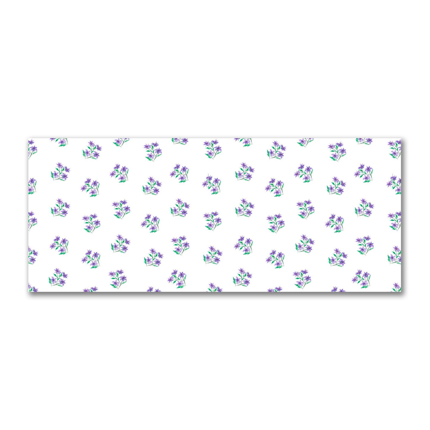 Cotton Sateen Fabric with Hand-painted Purple Watercolor Floral Pattern Print, FACS-1355
