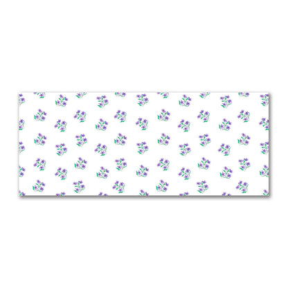 Cotton Sateen Fabric with Hand-painted Purple Watercolor Floral Pattern Print, FACS-1355