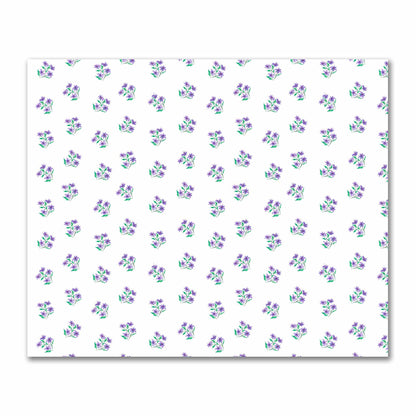 Cotton Sateen Fabric with Hand-painted Purple Watercolor Floral Pattern Print, FACS-1355
