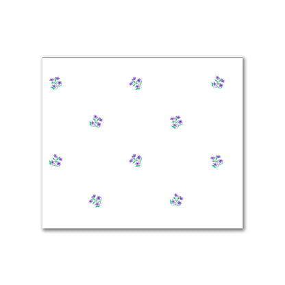 Cotton Sateen Fabric with Hand-painted Small Purple Watercolor Floral Pattern Print, FACS-1356
