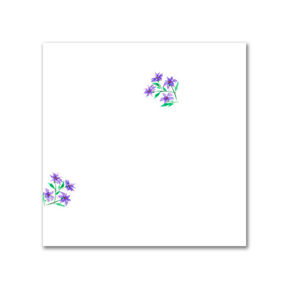 Cotton Sateen Fabric with Hand-painted Small Purple Watercolor Floral Pattern Print, FACS-1356