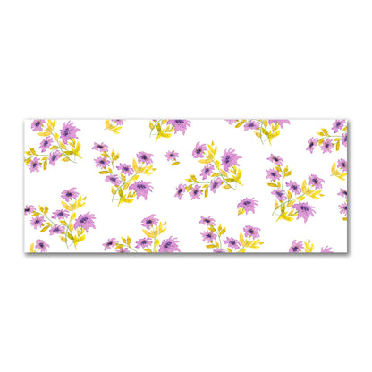 Cotton Sateen Fabric with Hand-painted Mauve Watercolor Floral Print, FACS-1364