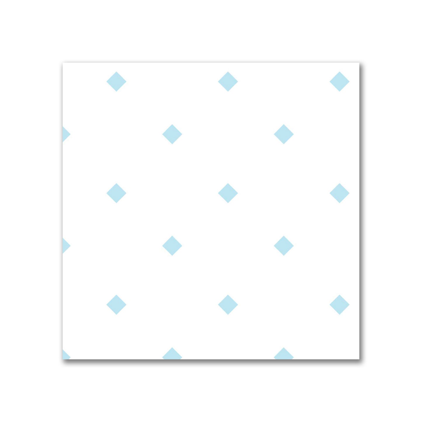 Off-White Cotton Sateen Fabric with Blue Diamonds, FACS-1370-101