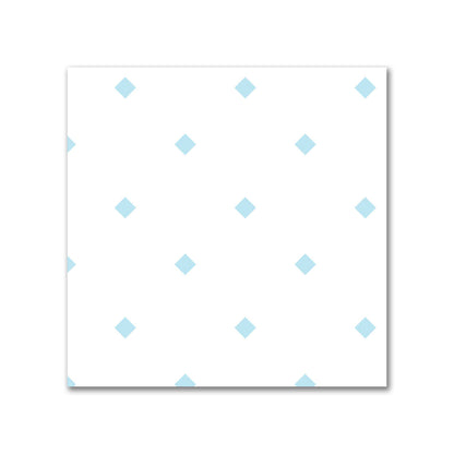Off-White Cotton Sateen Fabric with Blue Diamonds, FACS-1370-101