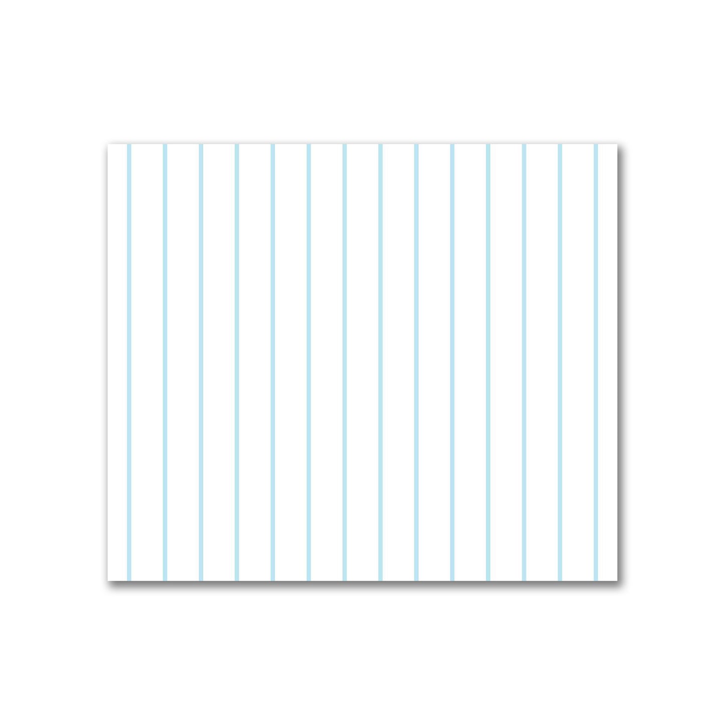 Off-White Cotton Sateen Fabric with Fine Blue Stripes, FACS-1370-151