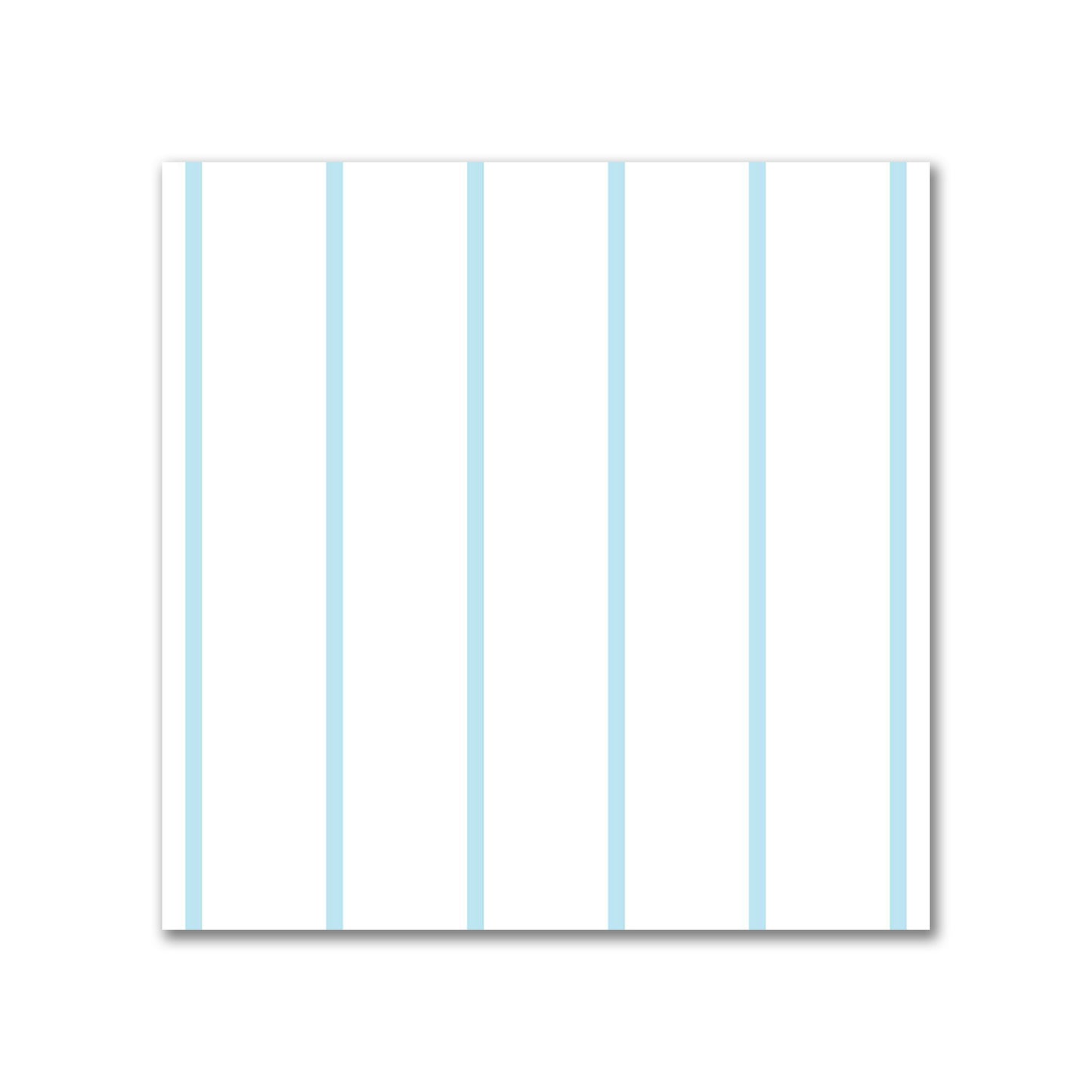 Off-White Cotton Sateen Fabric with Fine Blue Stripes, FACS-1370-151
