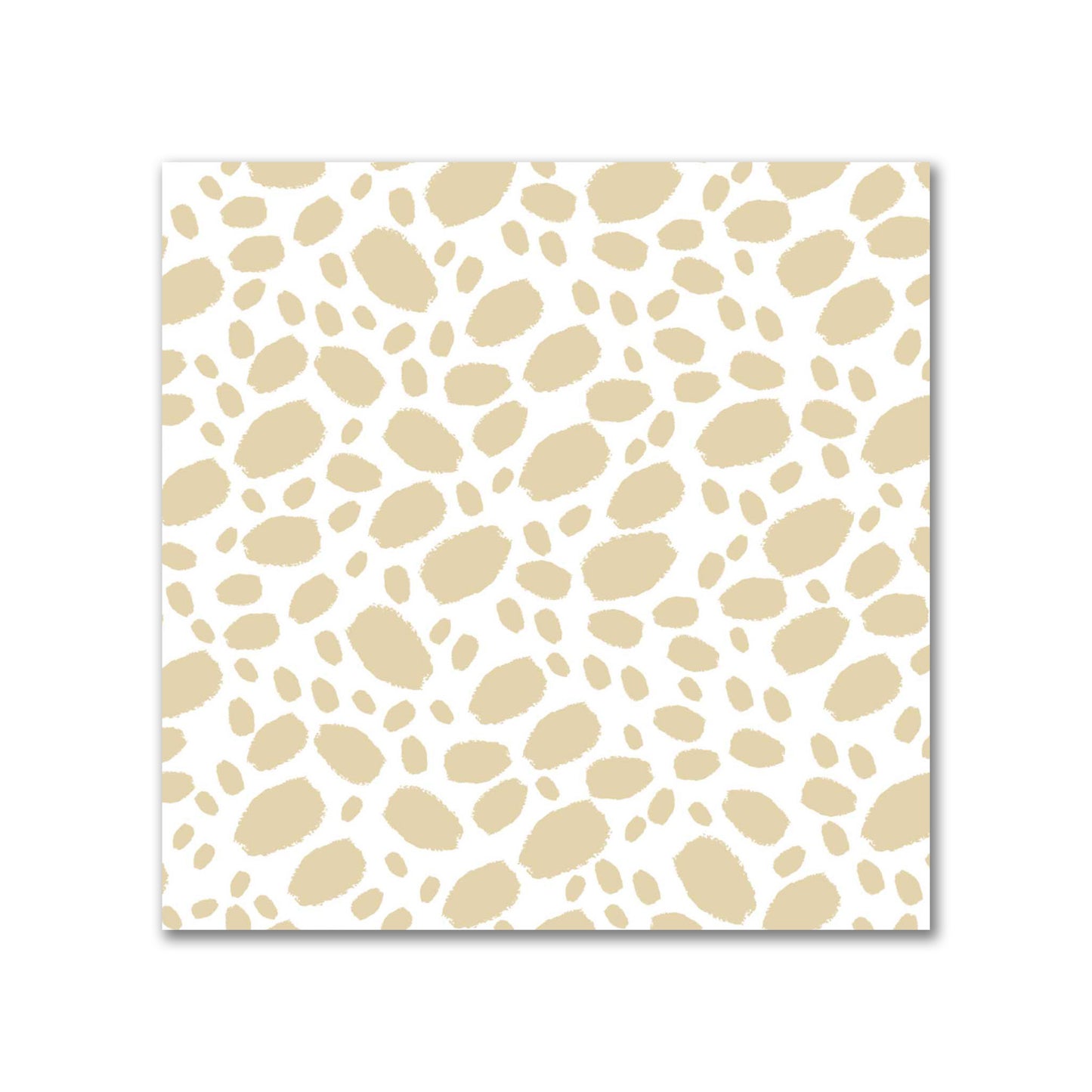 Off-White Cotton Sateen Fabric with Tan Hand-painted Dab Motif Print | FACS-1371-092