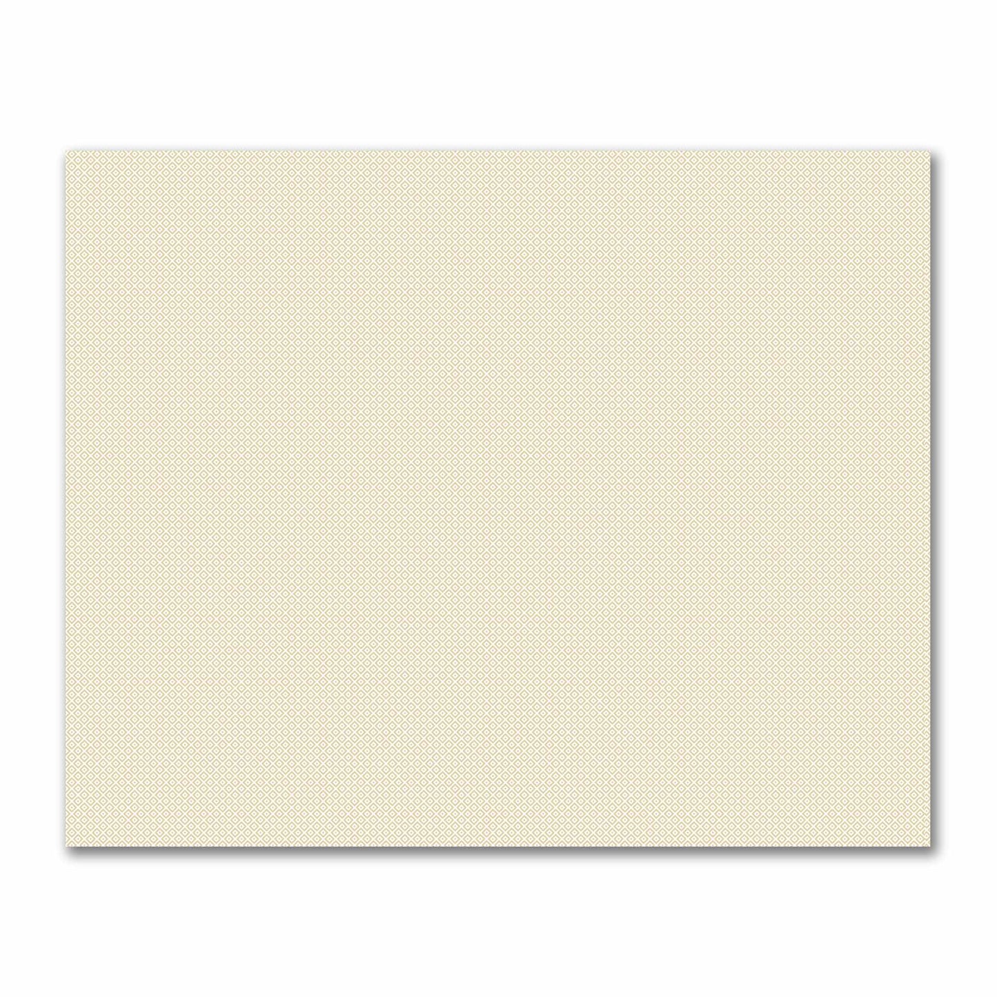 Off-White Cotton Sateen Fabric with Tan Repeating Square Motif Print | FACS-1371-122
