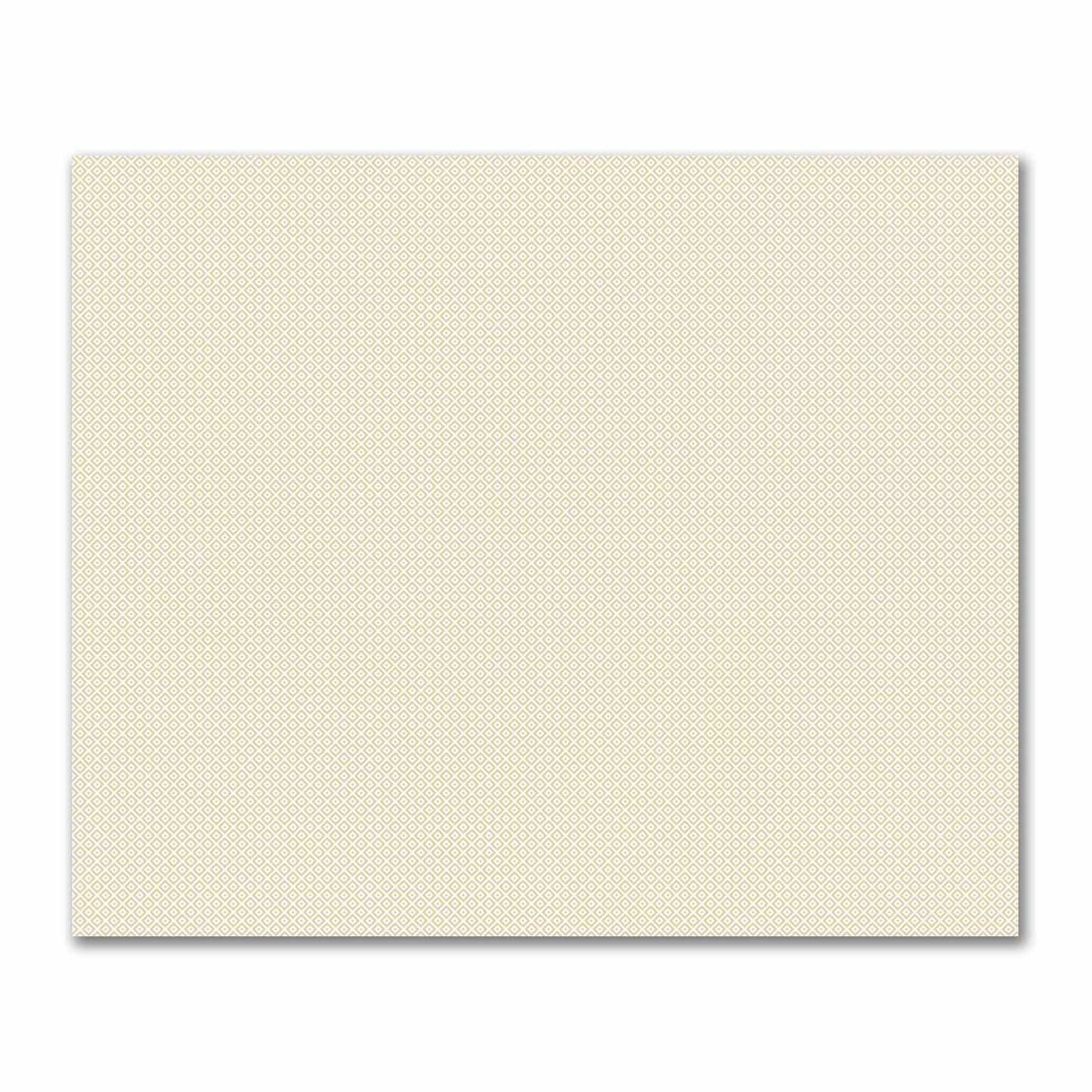 Off-White Cotton Sateen Fabric with Tan Repeating Square Motif Print | FACS-1371-122