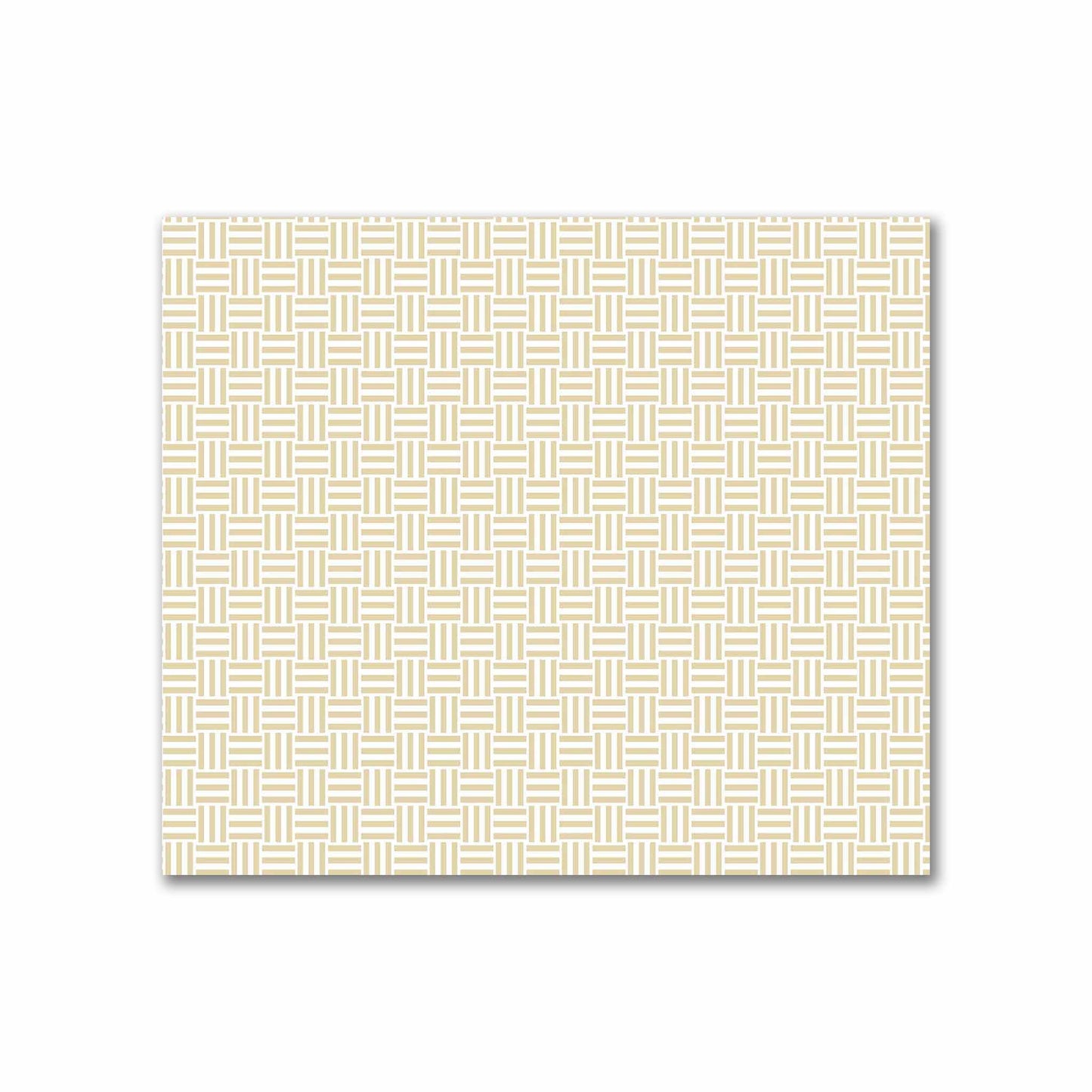 Off-White Cotton Sateen Fabric with Tan Single Weave Motif Print | FACS-1371-142