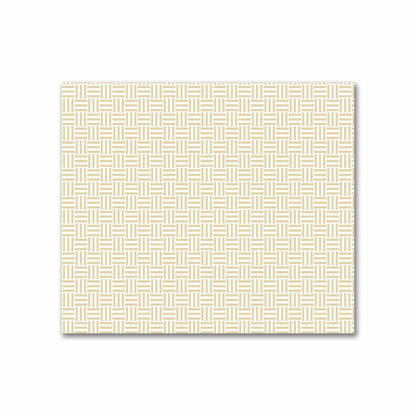 Off-White Cotton Sateen Fabric with Tan Single Weave Motif Print | FACS-1371-142