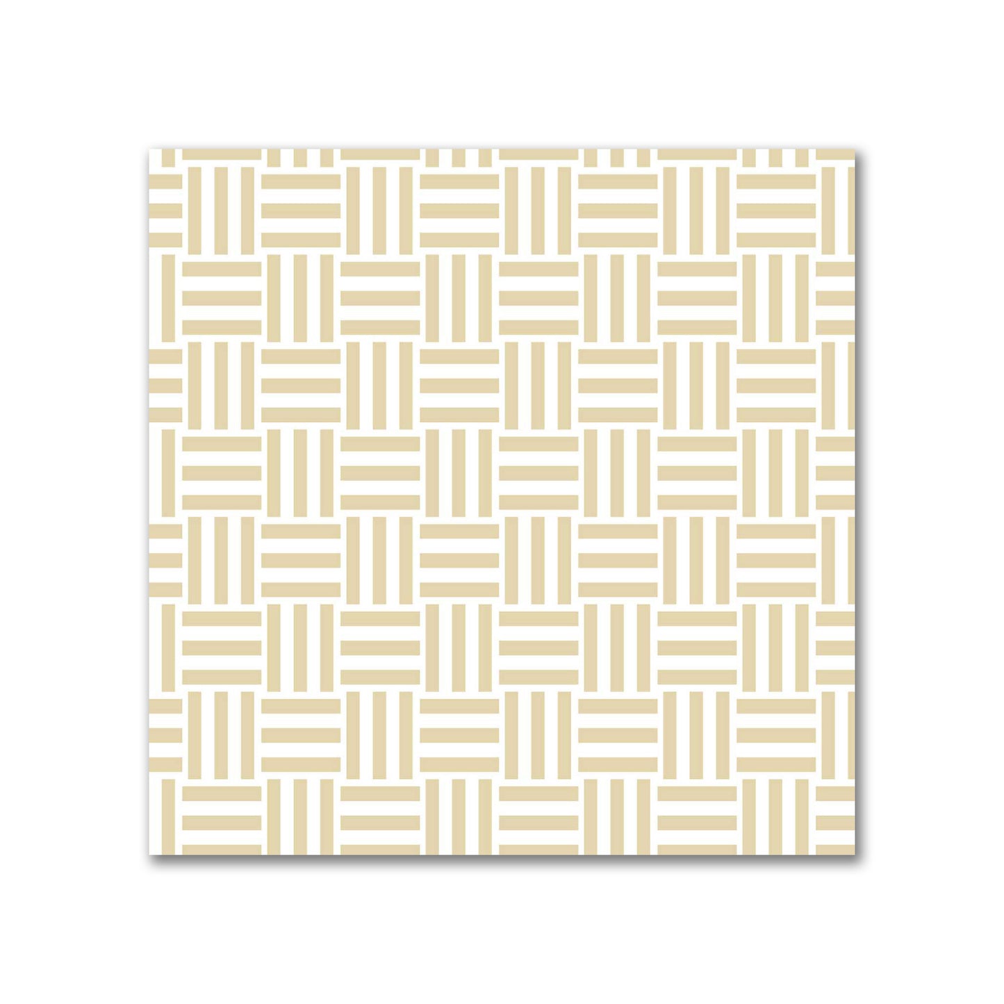 Off-White Cotton Sateen Fabric with Tan Single Weave Motif Print | FACS-1371-142