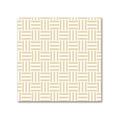 Off-White Cotton Sateen Fabric with Tan Single Weave Motif Print | FACS-1371-142