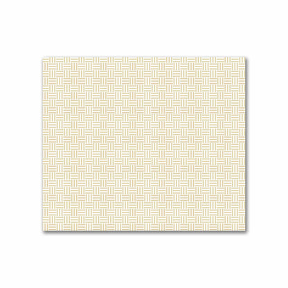 Off-White Cotton Sateen Fabric with Tan Double Weave Motif Print | FACS-1371-144