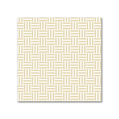 Off-White Cotton Sateen Fabric with Tan Double Weave Motif Print | FACS-1371-144