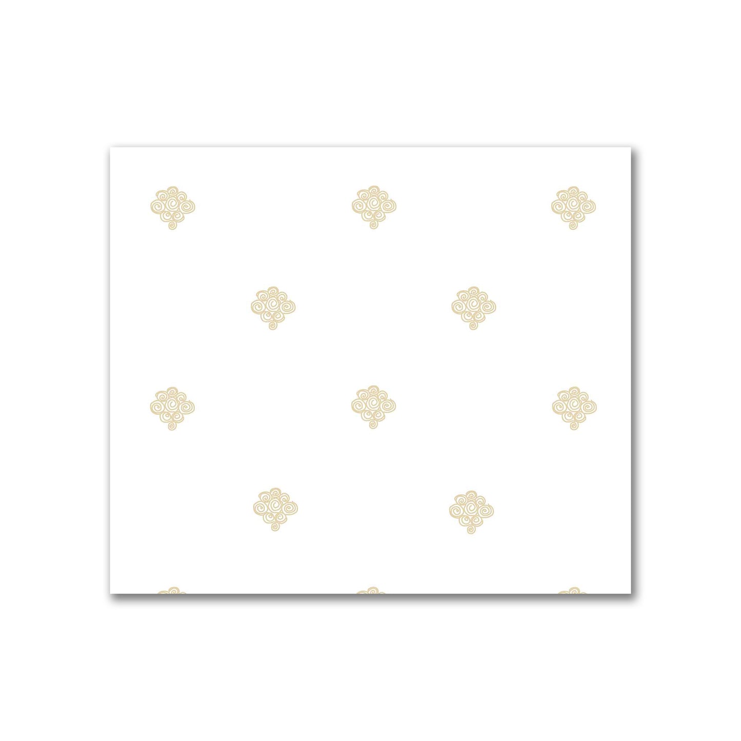 Off-White Cotton Sateen Fabric with Tan Hand-painted Swizzle Motif Print | FACS-1371-171