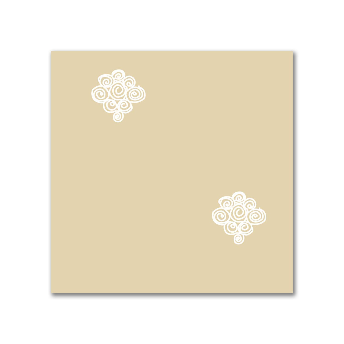 Tan Cotton Sateen Fabric with Off-White Hand-painted Swizzle Motif Print | FACS-1371-172