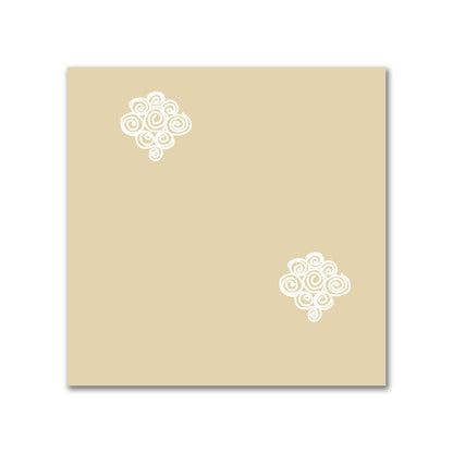 Tan Cotton Sateen Fabric with Off-White Hand-painted Swizzle Motif Print | FACS-1371-172