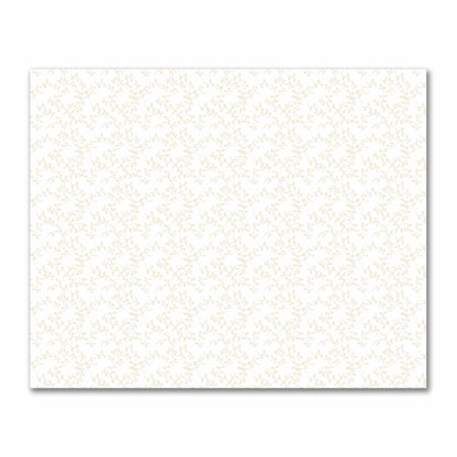Off-White Cotton Sateen Fabric with Tan Hand-painted Vine Print | FACS-1371-181