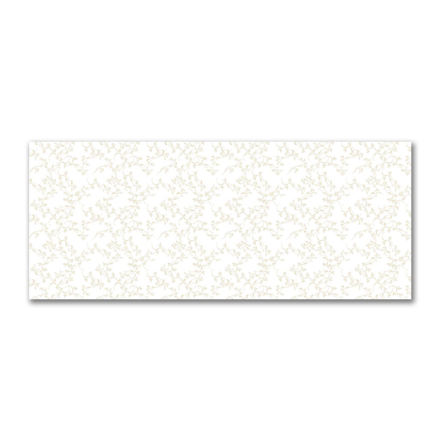 Off-White Cotton Sateen Fabric with Tan Hand-painted Vine Print | FACS-1371-181