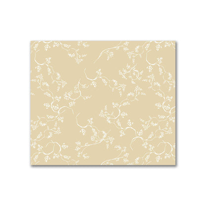 Tan Cotton Sateen Fabric with Off-White Vine Print  | FACS-1371-182