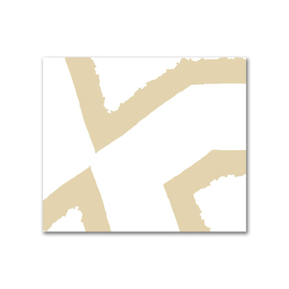 Off-White Cotton Sateen Fabric with Bold Tan Graphic  | FACS-1371-391