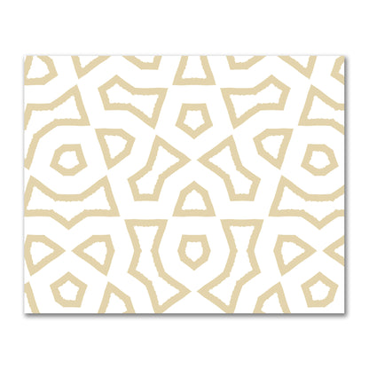 Off-White Cotton Sateen Fabric with Bold Tan Graphic  | FACS-1371-391