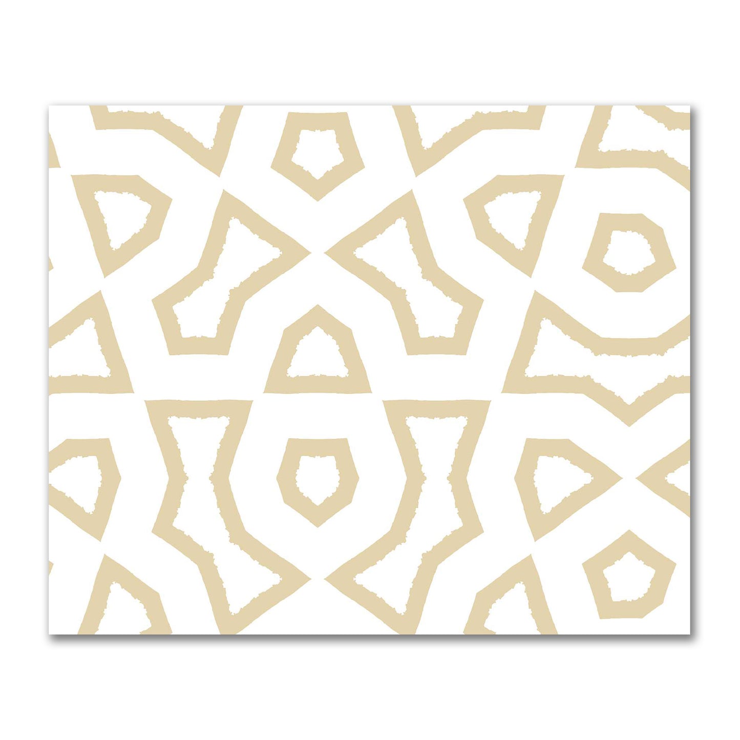 Off-White Cotton Sateen Fabric with Bold Tan Graphic  | FACS-1371-391