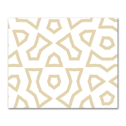 Off-White Cotton Sateen Fabric with Bold Tan Graphic  | FACS-1371-391