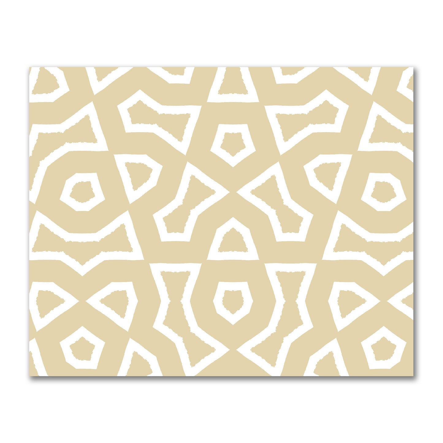 Tan Cotton Sateen Fabric with Bold Off-White Graphic  | FACS-1371-392