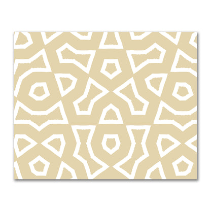 Tan Cotton Sateen Fabric with Bold Off-White Graphic  | FACS-1371-392