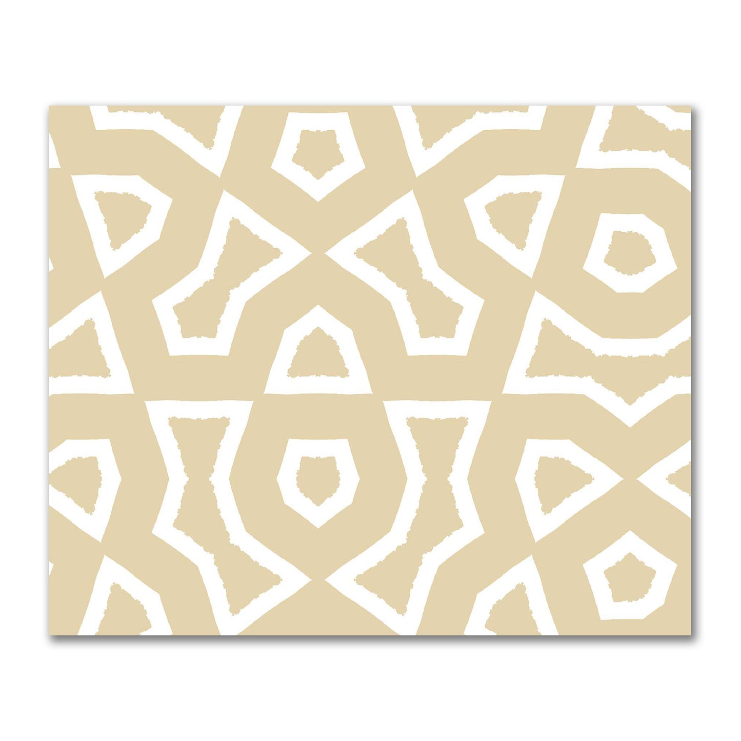 Tan Cotton Sateen Fabric with Bold Off-White Graphic  | FACS-1371-392