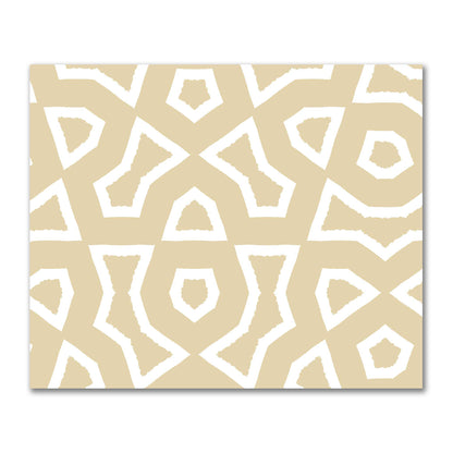 Tan Cotton Sateen Fabric with Bold Off-White Graphic  | FACS-1371-392