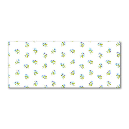 Cotton Sateen Fabric with Hand-painted Blue Watercolor Floral Pattern Print, FACS-1375