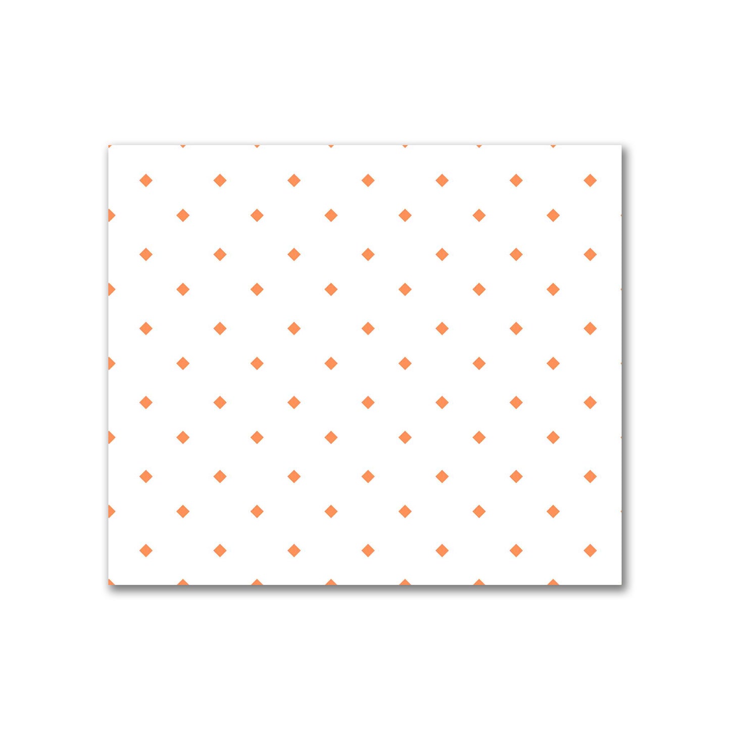 Off-White Cotton Sateen Fabric with Orange Diamonds, FACS-1380-101