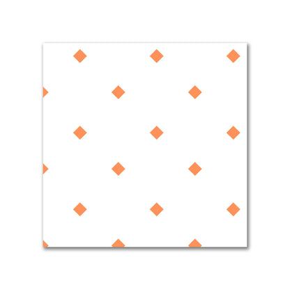 Off-White Cotton Sateen Fabric with Orange Diamonds, FACS-1380-101