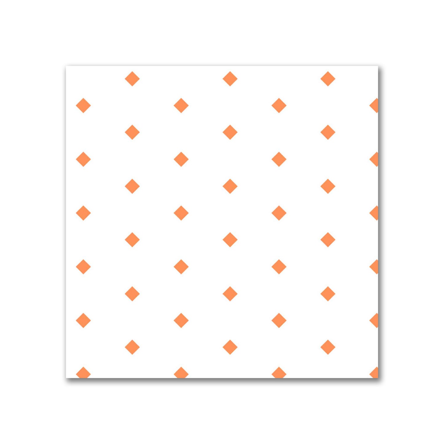 Off-White Cotton Sateen Fabric with Fine Orange Diamonds, FACS-1380-111