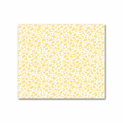 Off-White Cotton Sateen Fabric with Yellow Hand-painted Dab Motif Print | FACS-1381-092