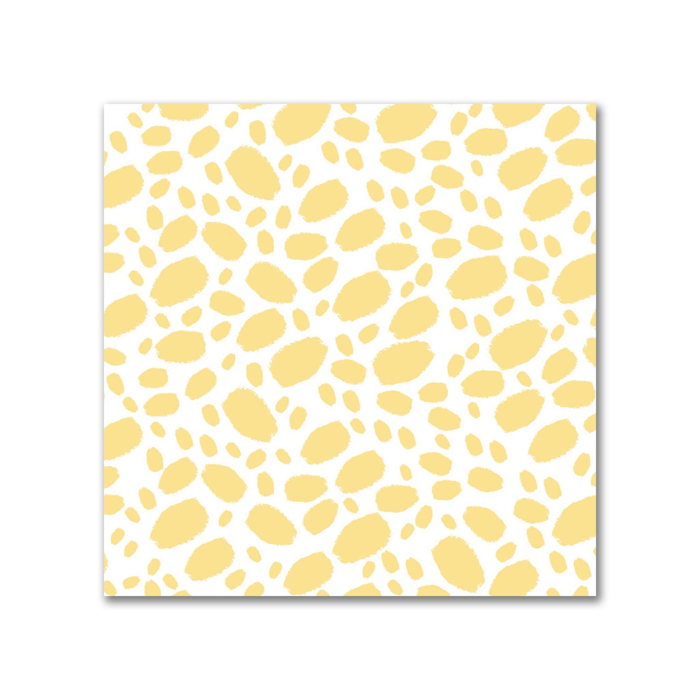 Off-White Cotton Sateen Fabric with Yellow Hand-painted Dab Motif Print | FACS-1381-092