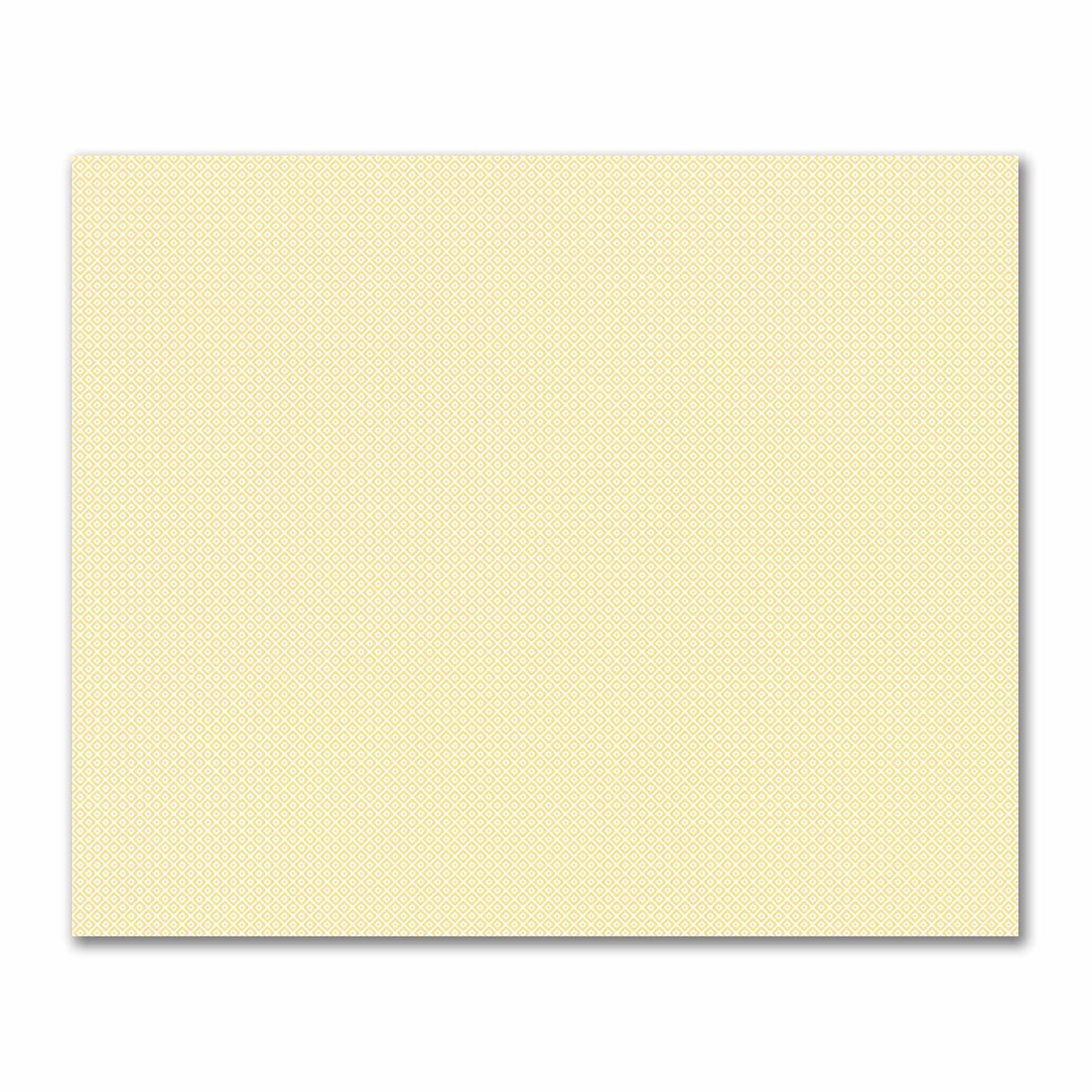Off-White Cotton Sateen Fabric with Yellow Repeating Square Motif Print | FACS-1381-122