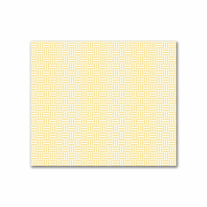 Off-White Cotton Sateen Fabric with Yellow Single Weave Motif Print | FACS-1381-142