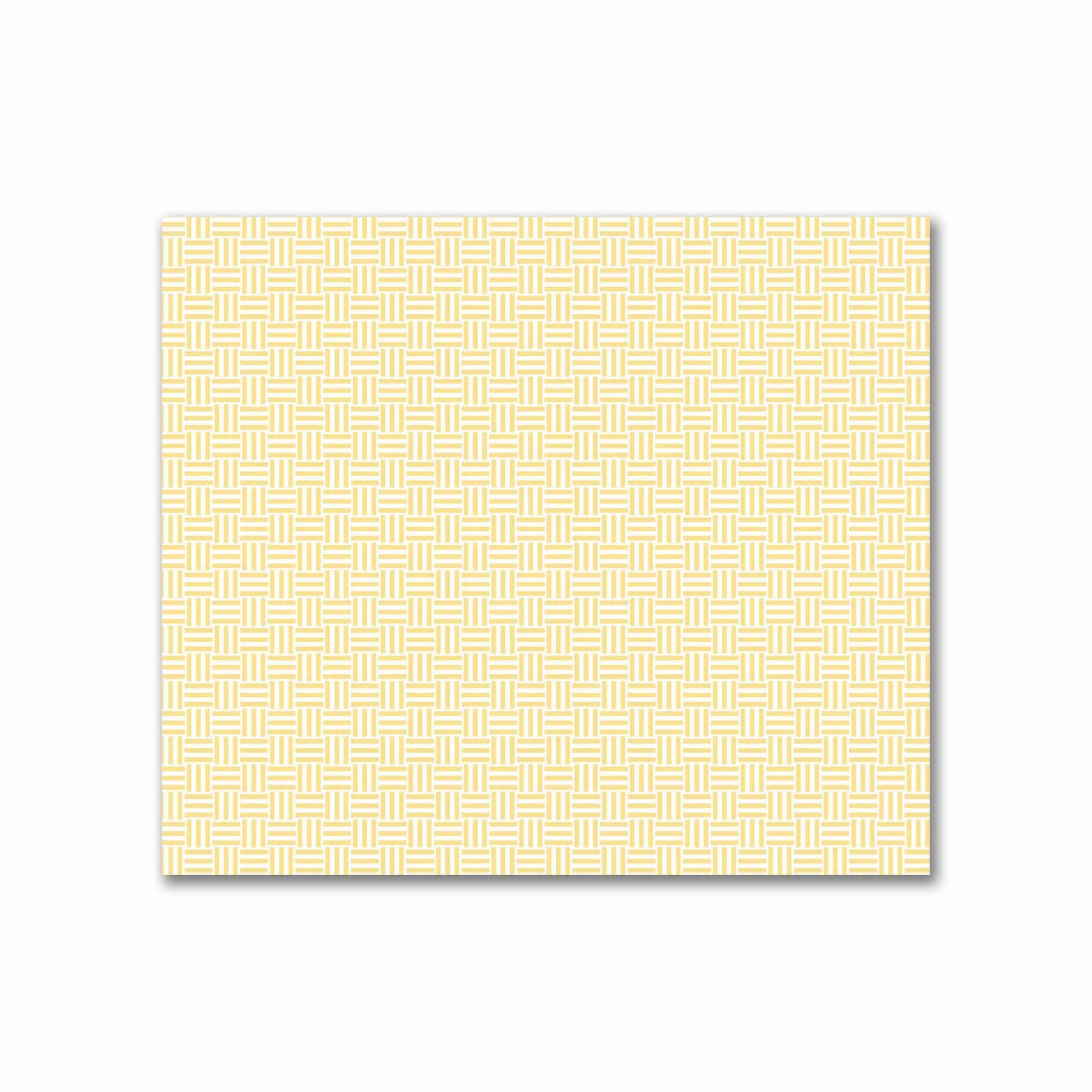 Off-White Cotton Sateen Fabric with Yellow Double Weave Motif Print | FACS-1381-144