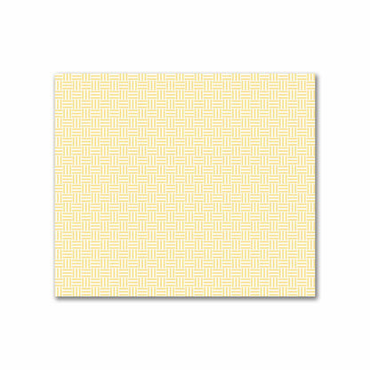 Off-White Cotton Sateen Fabric with Yellow Double Weave Motif Print | FACS-1381-144