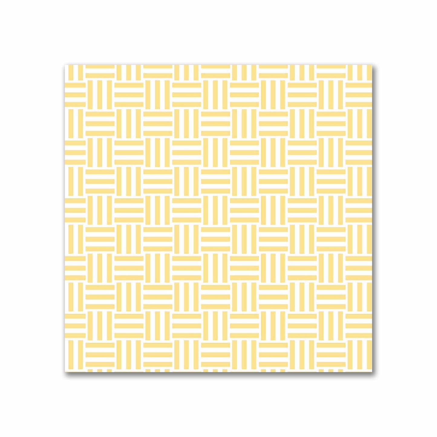 Off-White Cotton Sateen Fabric with Yellow Double Weave Motif Print | FACS-1381-144