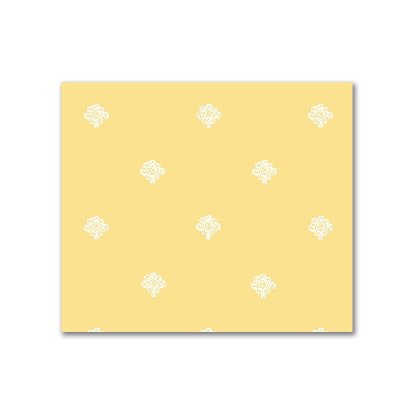 Yellow Cotton Sateen Fabric with Off-White Hand-painted Swizzle Motif Print | FACS-1381-172