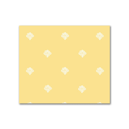 Yellow Cotton Sateen Fabric with Off-White Hand-painted Swizzle Motif Print | FACS-1381-172
