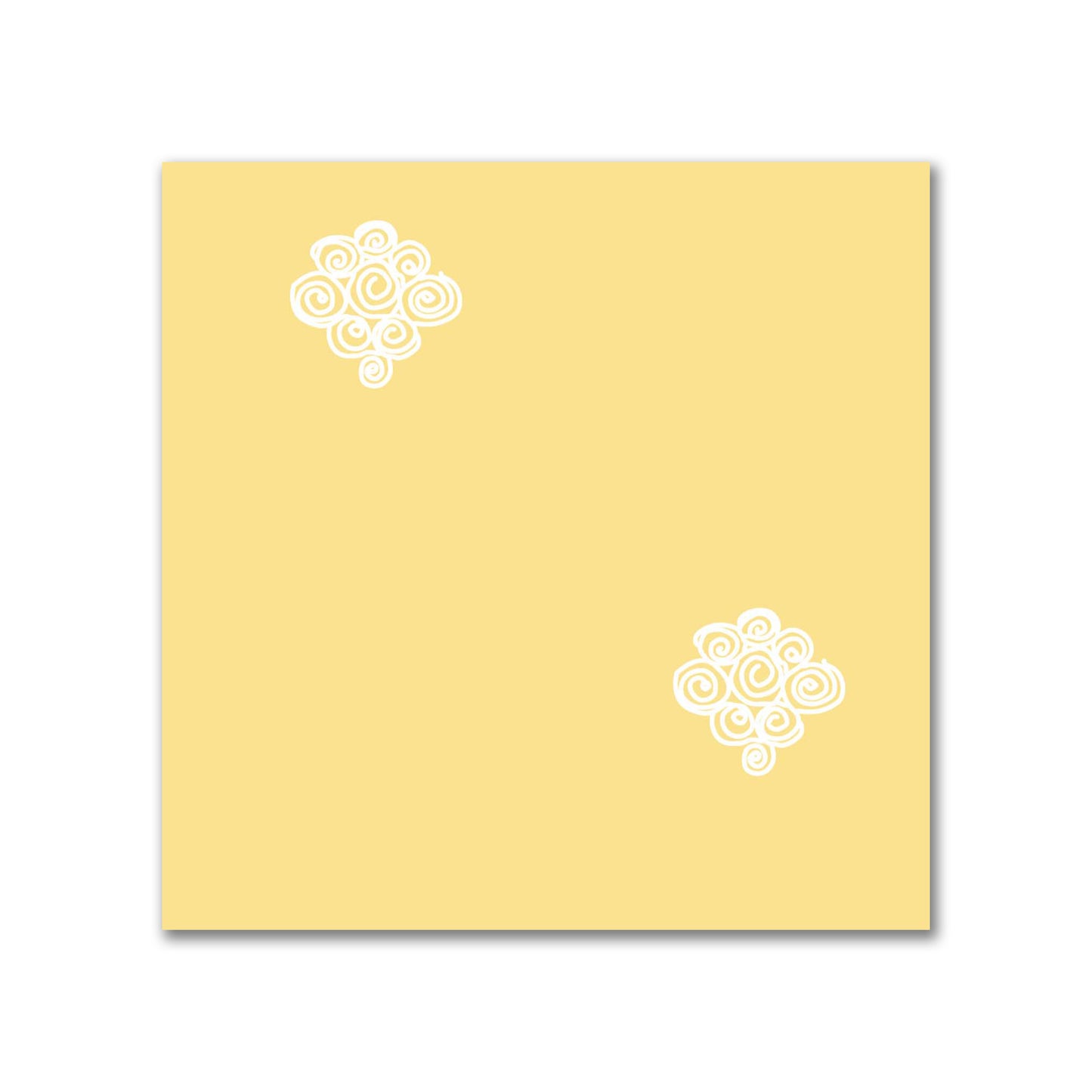 Yellow Cotton Sateen Fabric with Off-White Hand-painted Swizzle Motif Print | FACS-1381-172